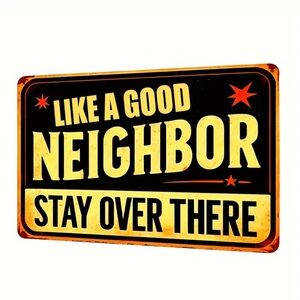 Humorous Metal Sign - Black and Yellow